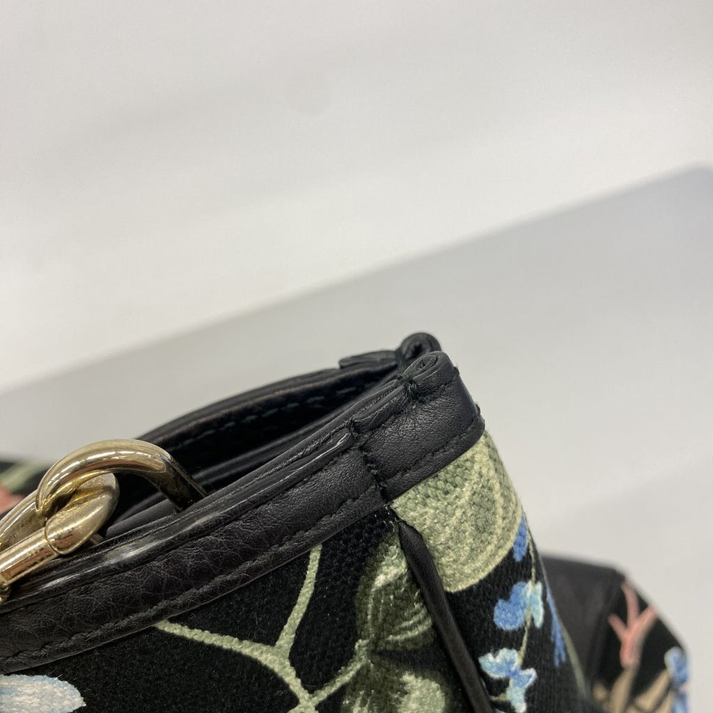 Gucci Tote GG Blooms Bamboo Canvas Black Multicolor Champagne Gold 2-Way — view 8