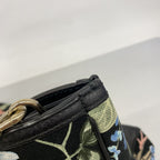 Gucci Tote GG Blooms Bamboo Canvas Black Multicolor Champagne Gold 2-Way — view 8