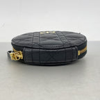 Dior Shoulder Bag Cannage Leather Black Gold — view 3