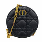 Dior Shoulder Bag Cannage Leather Black Gold