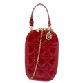 Dior Handbag Cannage Patent Bordeaux Gold 2-Way Bag