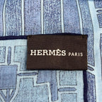 Hermes Shawl Blue Cotton Scarf — view 2