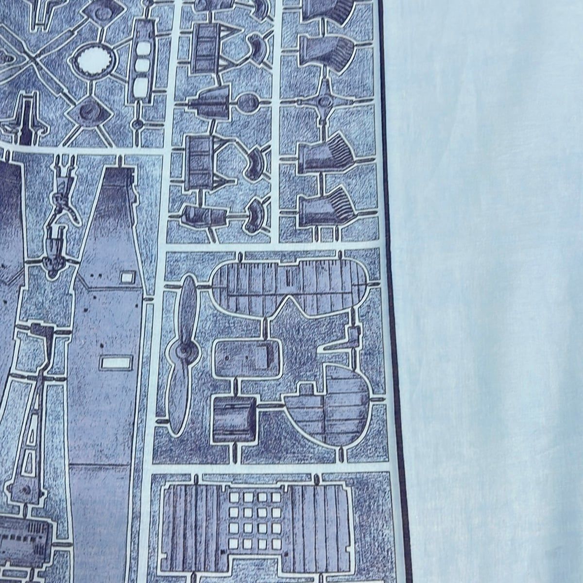 Hermes Shawl Blue Cotton Scarf — view 5