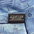 Hermes Shawl Blue Cotton Scarf — view 3
