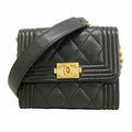 Chanel Wallet on Chain Boy Caviar Leather Black Gold Shoulder Bag