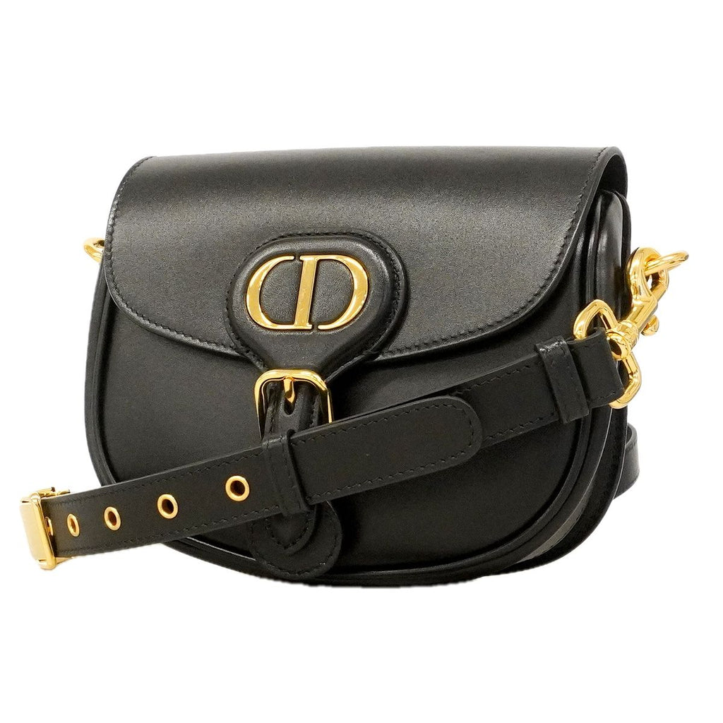 Dior Shoulder Bag Bobbi Leather Black Gold