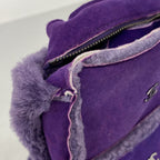 Chanel Shoulder Bag Shearling Purple Silver — view 6
