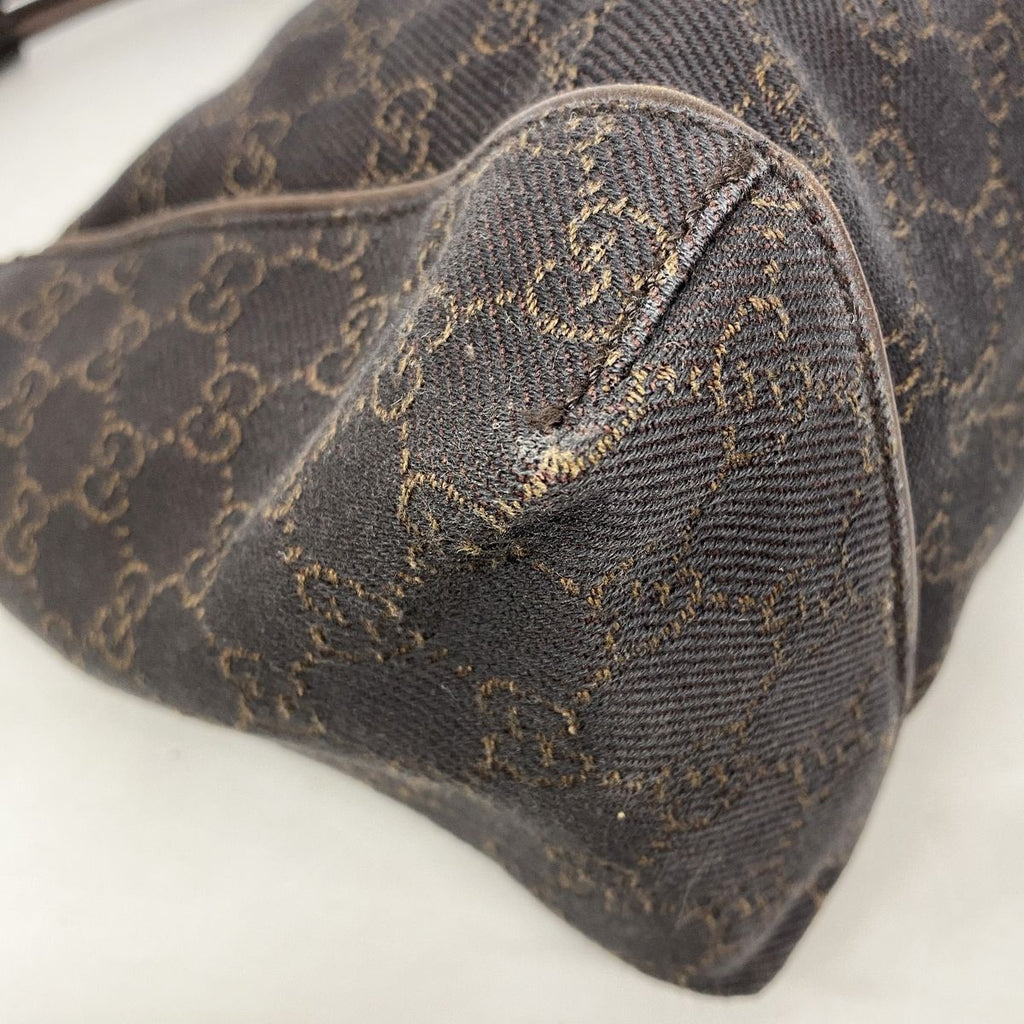 Gucci Handbag Denim Brown Silver — view 6