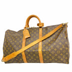Louis Vuitton Boston Bag Monogram Keepall Bandouliere 55 Brown