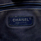 Chanel Chain Tote Deauville Tweed Navy Silver — view 5