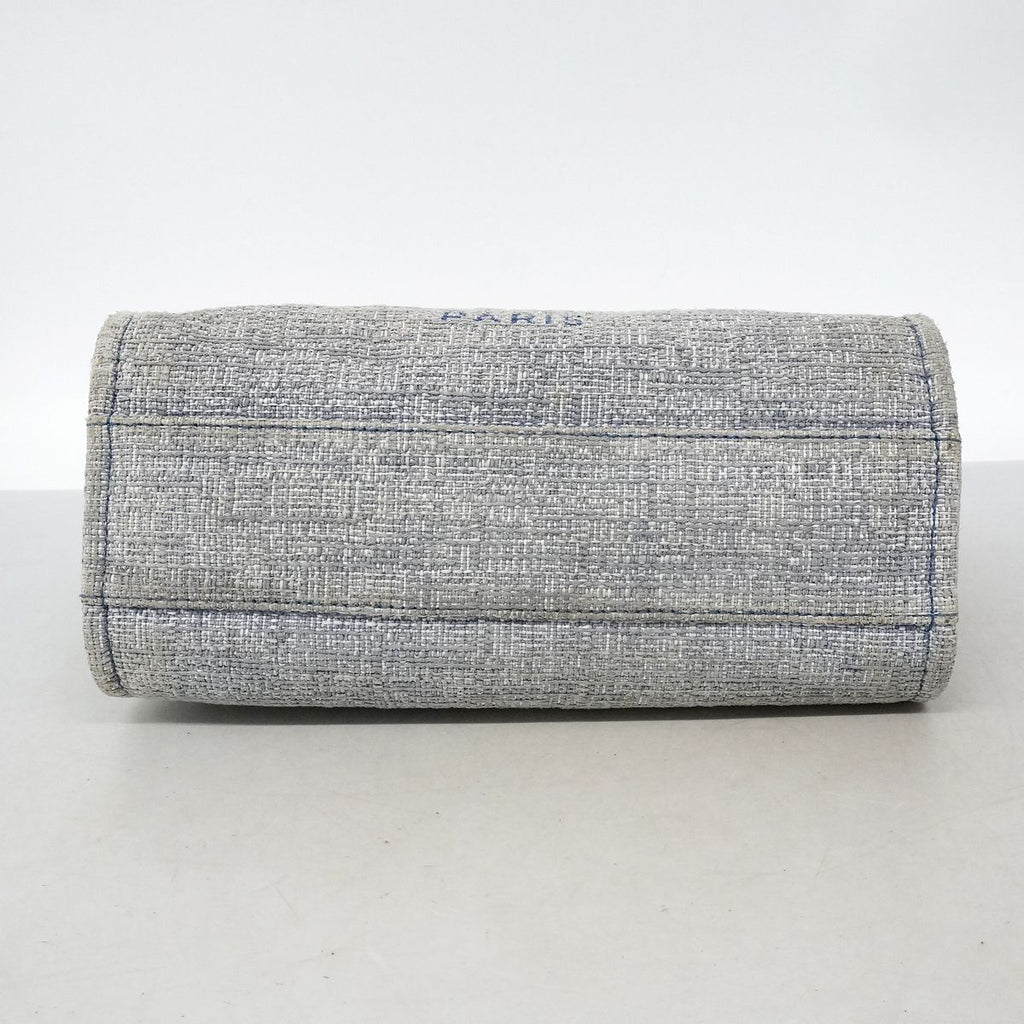 Chanel Chain Tote Deauville Tweed Navy Silver — view 3