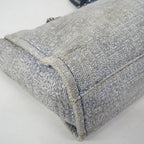 Chanel Chain Tote Deauville Tweed Navy Silver — view 6