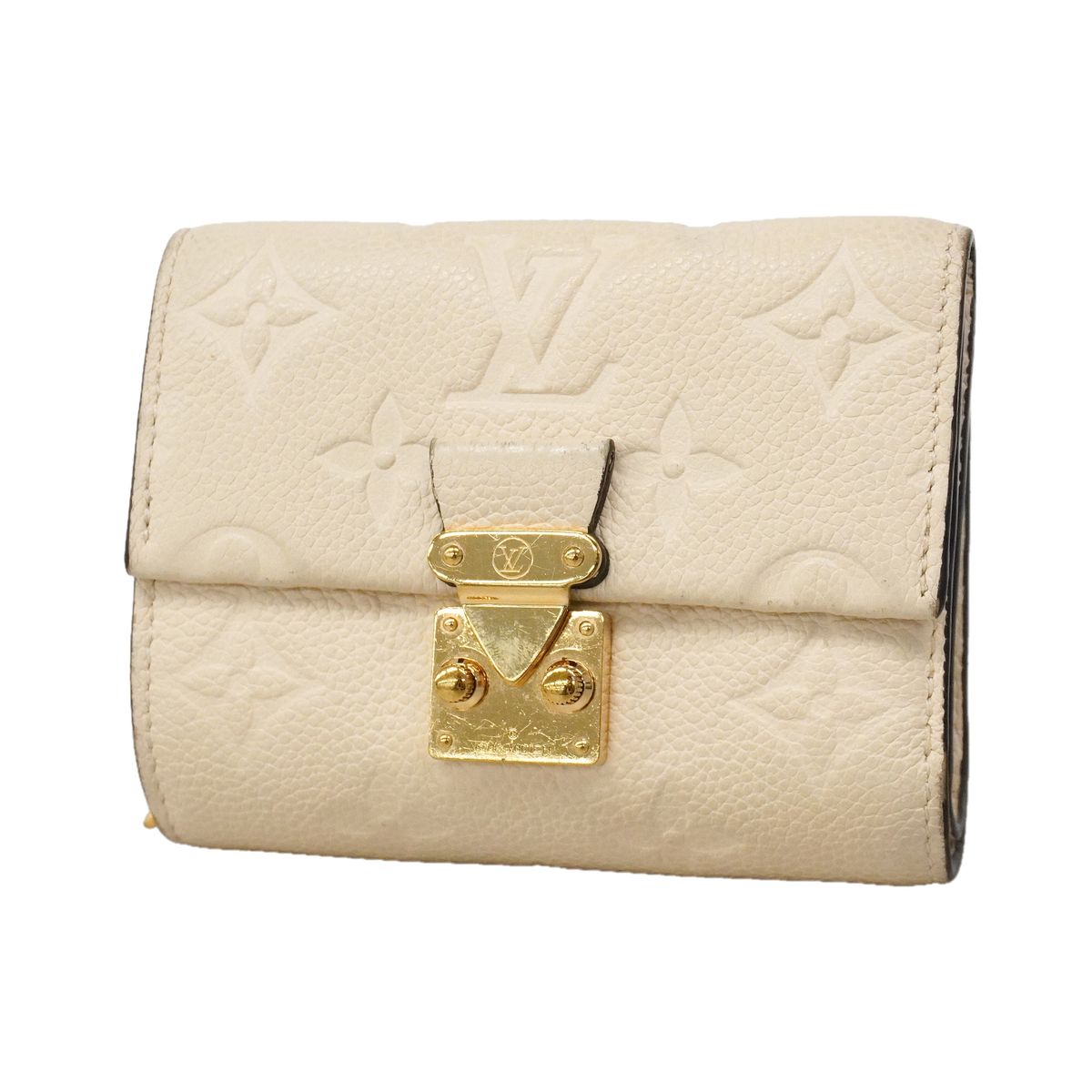 Louis Vuitton Trifold Wallet Monogram Empreinte Portefeuille Metis Compact Cream