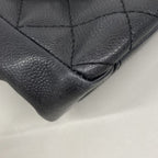 Chanel Chain Tote Quilted Caviar Leather Black Silver — view 7