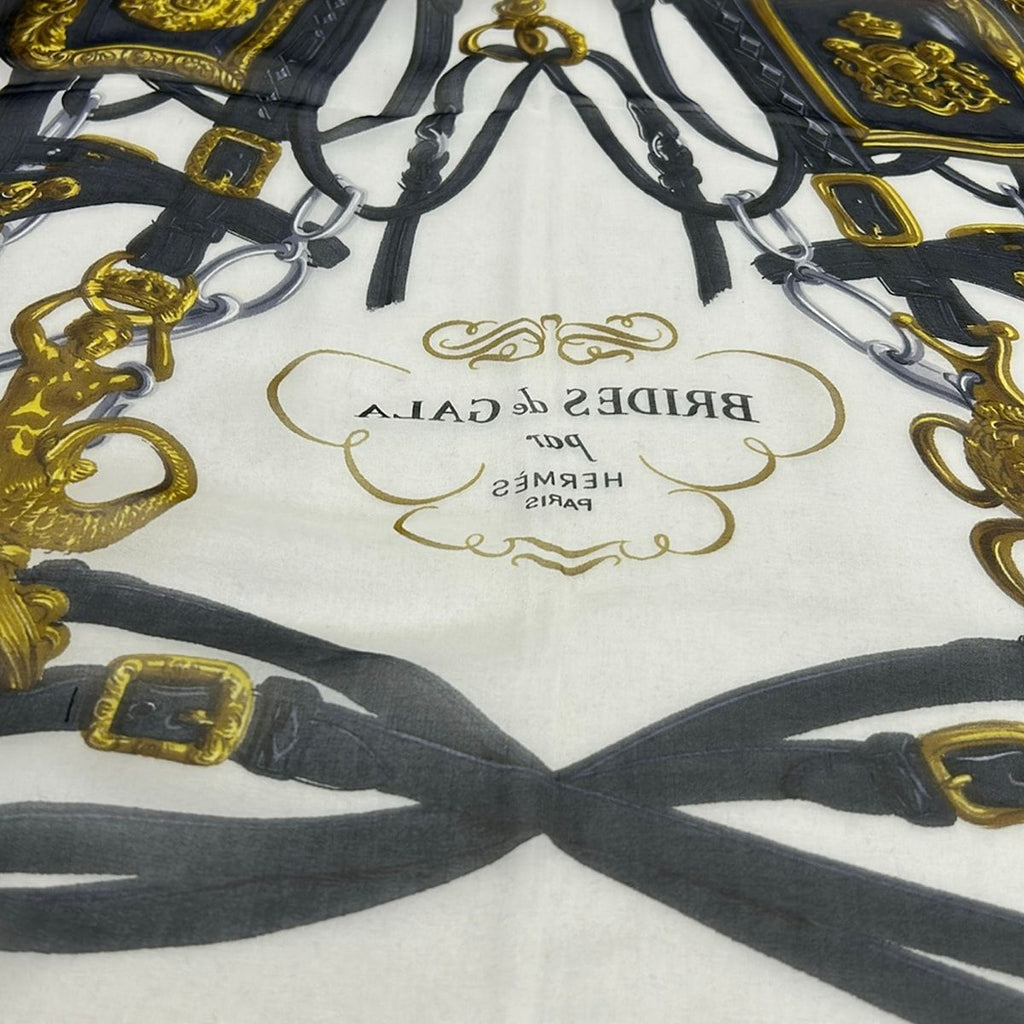 Hermes Shawl Light Pink White Multi Brides de Gala Silk Scarf — view 5