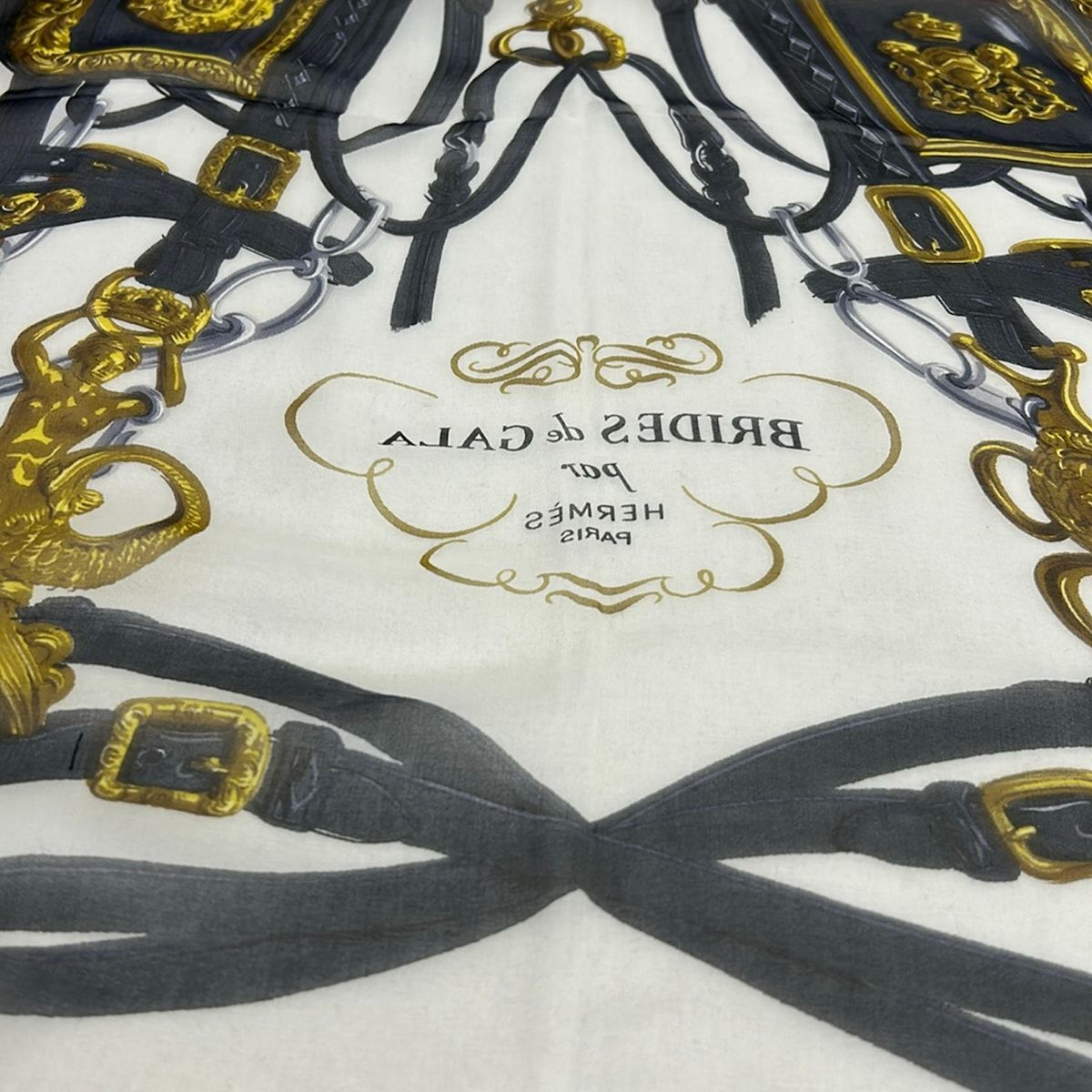 Hermes Shawl Light Pink White Multi Brides de Gala Silk Scarf — view 5