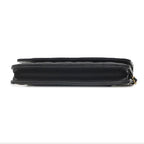Chanel Chain Wallet Quilted Caviar Leather Black Gold CC Logo Shoulder Bag — view 3