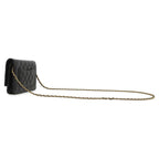 Chanel Chain Wallet Quilted Caviar Leather Black Gold CC Logo Shoulder Bag — view 2