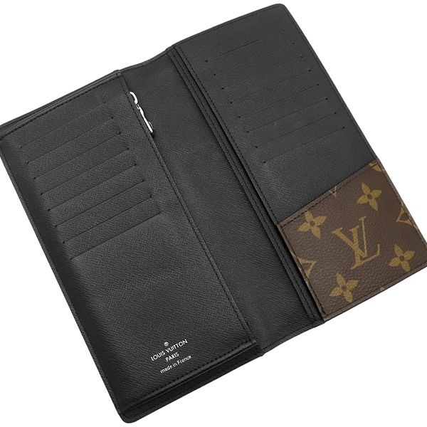 Louis Vuitton Wallet Portefeuille Brazza Monogram Macassar Silver Brown Black — view 7