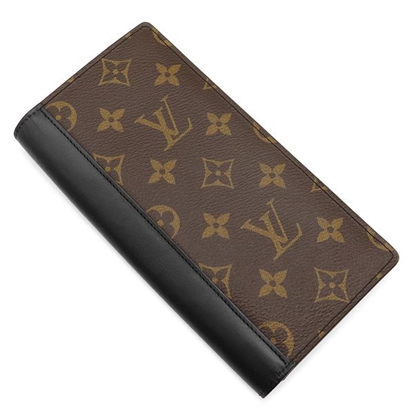 Louis Vuitton Wallet Portefeuille Brazza Monogram Macassar Silver Brown Black — view 2