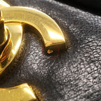 Chanel Shoulder Bag Quilted 27 Chain Lambskin Black Gold Single Flap — view 7