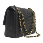 Chanel Shoulder Bag Quilted 27 Chain Lambskin Black Gold Single Flap — view 2