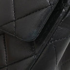 Chanel Shoulder Bag Quilted 27 Chain Lambskin Black Gold Single Flap — view 6