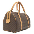 Celine Boston Bag Macadam Pattern Leather Brown Gold — view 2