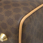Celine Boston Bag Macadam Pattern Leather Brown Gold — view 4