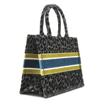 Dior Tote Book Medium Velour Black Yellow Blue Leopard Print — view 2