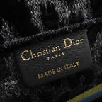 Dior Tote Book Medium Velour Black Yellow Blue Leopard Print — view 6