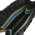 Dior Tote Book Medium Velour Black Yellow Blue Leopard Print — view 5