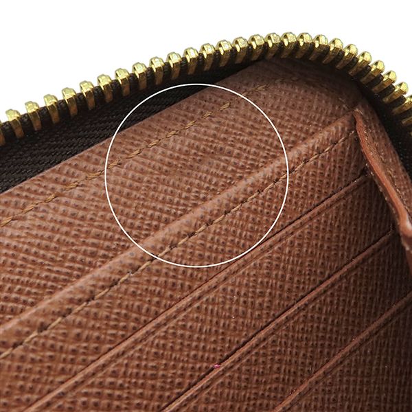 Louis Vuitton Wallet Zippy Monogram Canvas Gold Brown Zip Around — view 7