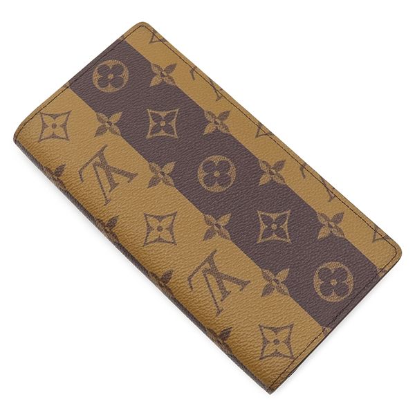 Louis Vuitton Wallet Portefeuille Brazza Monogram Canvas Stripe Gold NIGO — view 2