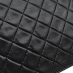 Chanel Shoulder Bag Quilted Lambskin Black Gold Fringe 25 — view 6