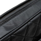 Chanel Shoulder Bag Quilted Lambskin Black Gold Fringe 25 — view 7