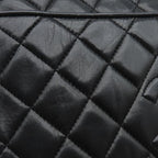Chanel Shoulder Bag Quilted Lambskin Black Gold Fringe 25 — view 5