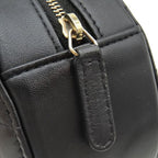 Chanel Shoulder Bag Quilted Chain Lambskin Black Gold Round Circle 27 — view 7