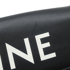 Celine Shoulder Bag Triangle Leather Black Silver Pochette Logo Print — view 5