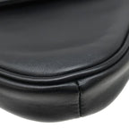 Celine Shoulder Bag Triangle Leather Black Silver Pochette Logo Print — view 4