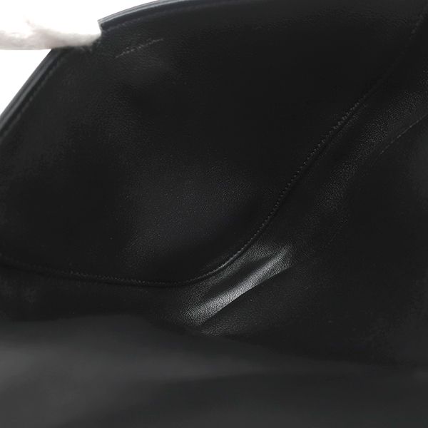 Celine Shoulder Bag Triangle Leather Black Silver Pochette Logo Print — view 7