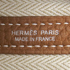 Hermes Tote Garden Party TPM 30 Negotiating Gold Silver All Leather — view 7