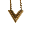 Louis Vuitton Essential V Necklace Gold Colored