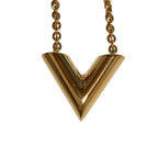 Louis Vuitton Essential V Necklace Gold Colored