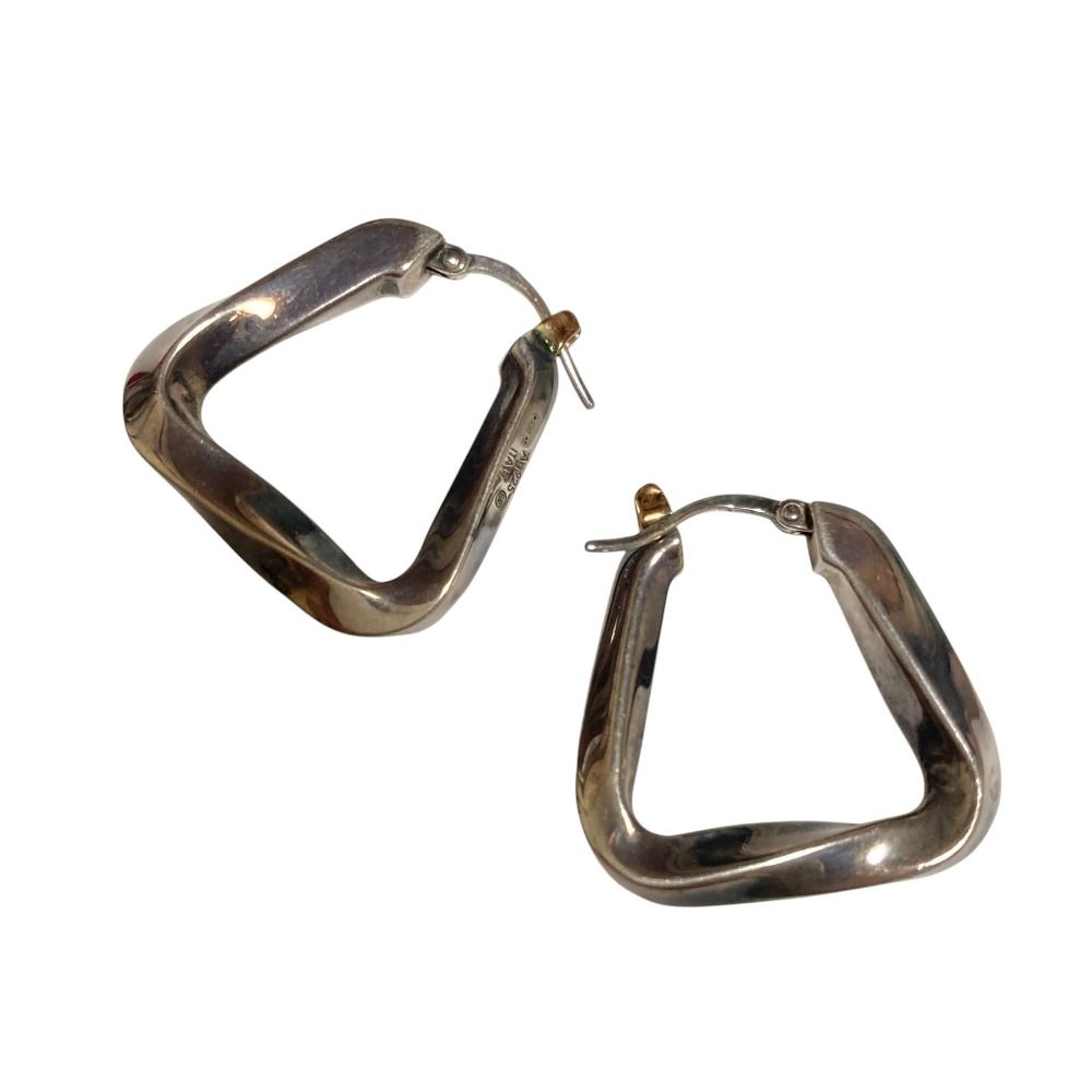 Bottega Veneta 925 Triangle Twist Earrings Silver — view 2