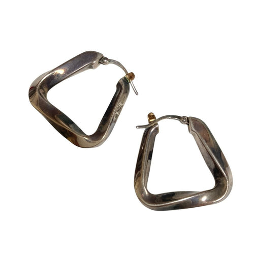 Bottega Veneta 925 Triangle Twist Earrings Silver — view 2