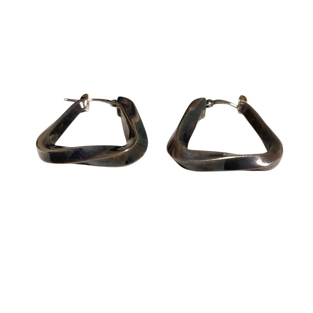 Bottega Veneta 925 Triangle Twist Earrings Silver — view 5