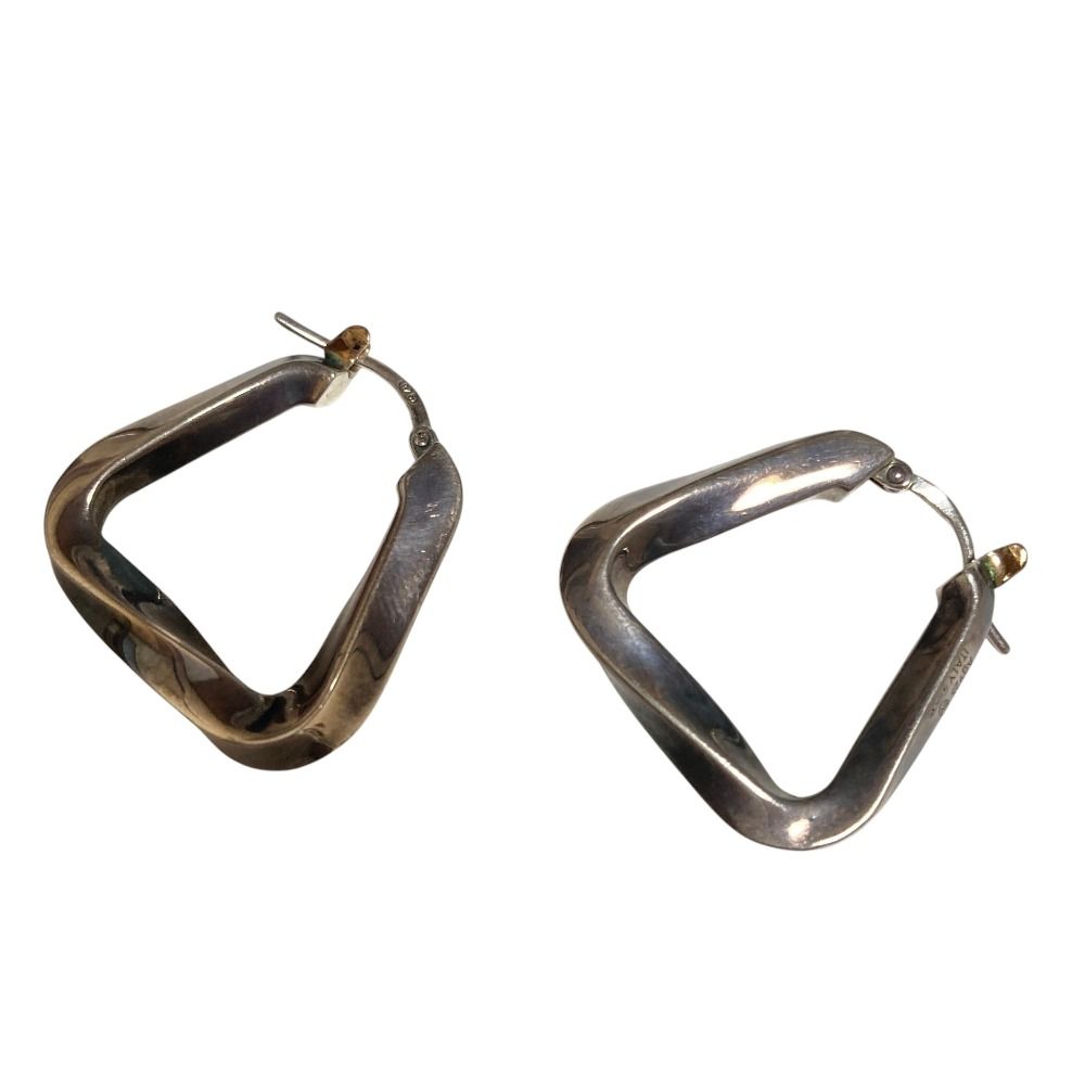 Bottega Veneta 925 Triangle Twist Earrings Silver — view 4