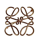 Loewe Anagram Brooch Gold Colored