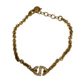 Dior CD Navy Line Stone Chain Bracelet Gold Colored
